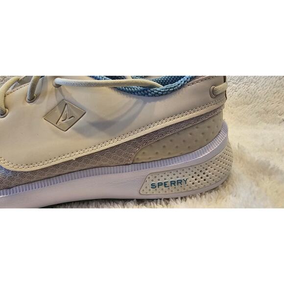Sperry Fathom Lace Up Sailing Sneakers Shoes Women Sz 11M Beige Low Top Boating - Picture 3 of 6